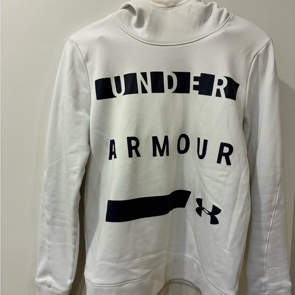 Under Armour Women's White and Black Cowl Neck Sweater